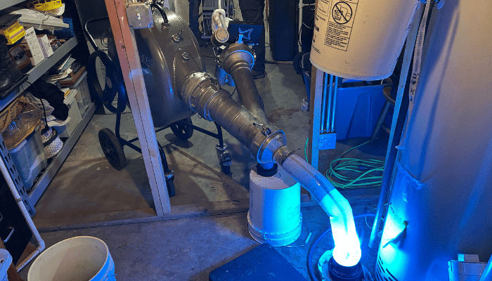 UV cured in place pipe lining process in St. Charles IL basement sewer connection