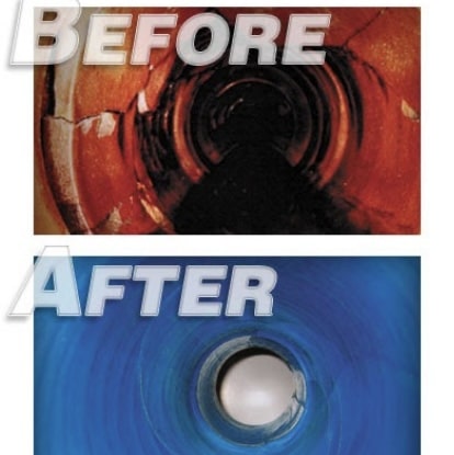 repairing pipes with epoxy coating