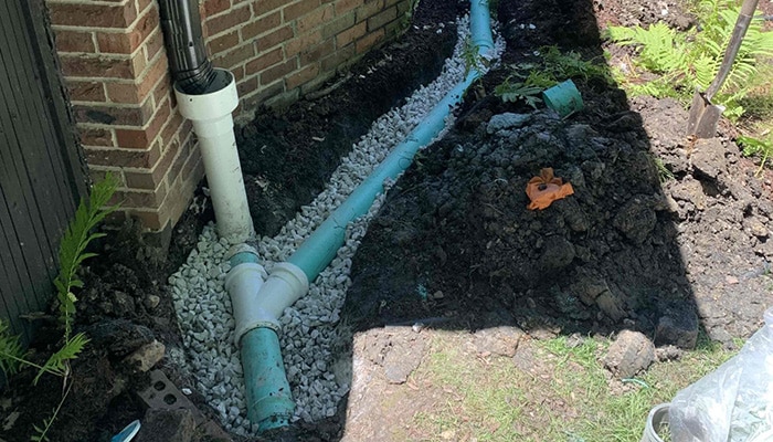 improving drainage at a client's home